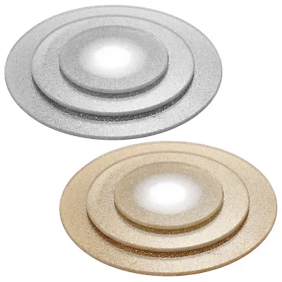 3 Size Round Glitter Mirror Candle Plates Cake Stand Table Wedding Centrepiece • £5.25