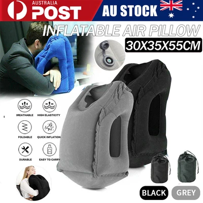 $13.90 • Buy Inflatable Air Cushion Travel Pillow For Airplane Office Nap Rest Neck Head Chin