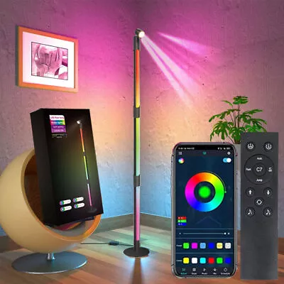 Rotatable RGB Warm White Floor Lamp 3 Section W/ Remote Bluetooth APP Spotlight • $47.38