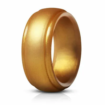 Unisex Flexible Women Men Hypoallergenic Rubber Ring Silicone Wedding Ring Band↷ • $1.28