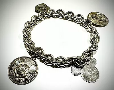 Sterling Silver Mickey Mouse Disney Rare Charm Bracelet * • $175