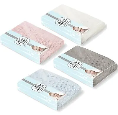 £9.99 • Buy Large 100% Cotton Cellular Soft Baby Blanket For Cot Pram Moses Basket 100x150cm
