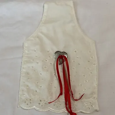 Square Dance Belt Purse - Wear It On Your Belt Ivory Eyelet Silver Heart Red • $12.95