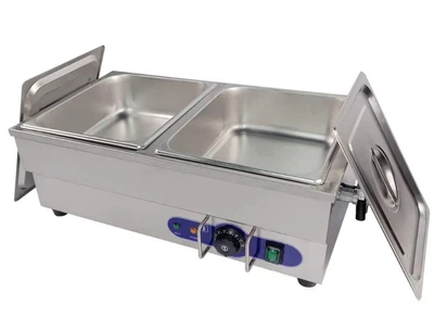 £69.99 • Buy Stainless Steel Electric Bain Marie Cafe Food Warmer 2 Pans & Lids-(slight Dent)
