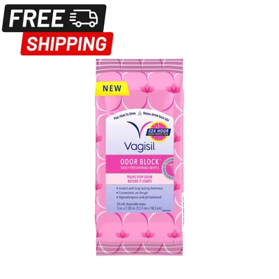 $7.80 • Buy Vagisil Odor Block Daily Freshening Wipes For Feminine Hygiene 20 Count