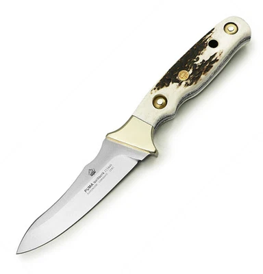 $577.95 • Buy Puma Waidwerk Stag Handle Hunting Fixed Blade Knife, Leather Sheath - 113440