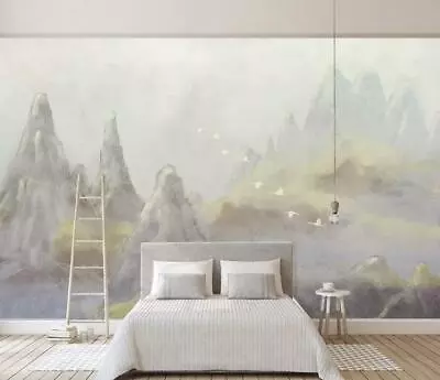 3D Misty Mountain ZHU8072 Wallpaper Wall Mural Removable Self-adhesive Zoe • $69.99