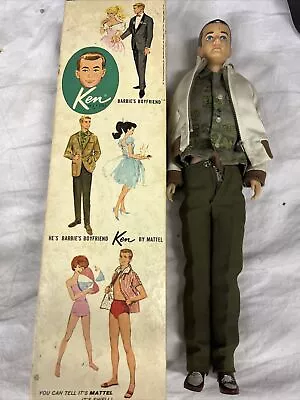 Vintage 1960 Ken Doll Brunette Painted Hair  Straight Leg W Outfit 1/2 Box* • $149.99