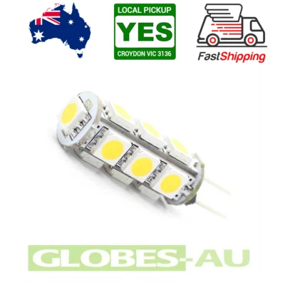 2x 12V LED G4 COOL WHITE LIGHT 5050 13 SMD Cabinet Camper Bulb Globe Boat Garden • $6
