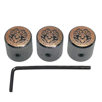 3pcs Set Electric Guitar Volume Tone Control Dome Knobs Metal Potentiometer Caps • $12.99