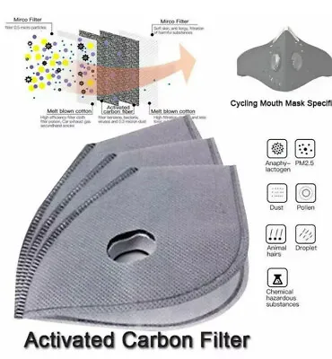 £0.99 • Buy Replacement Activated Carbon Odour Filter Filters Face Cover Mask Masks Pm2.5 Uk