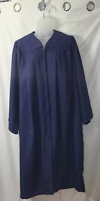 Oak Hall Graduation Gown Navy Matte Blue Long Zipper Front Fits 5'6 -5'8  • $16.90