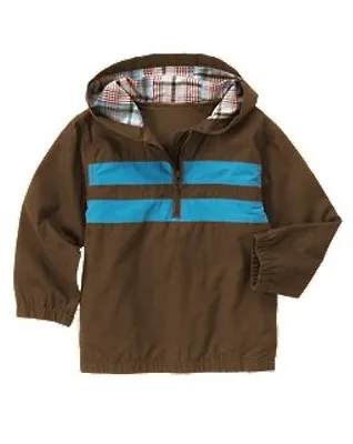 NWT Gymboree Boys Striped Half Zip Pullover Ripstop Jacket Activewear 5 6 7 8 • $16.99