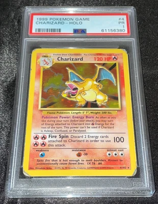 $133.50 • Buy PSA 1 Charizard Holographic - Base Set - 4/102 - Pokemon Card