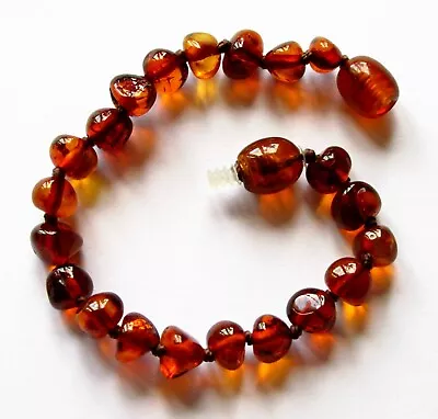 Genuine 100% Natural Baltic Amber Bracelet / Anklet Knotted Beads Select Type • £7.99