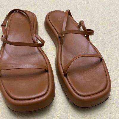 Zara Square Toe Women’s Tan Brown Sandals Size 41 / 10 • $46.99