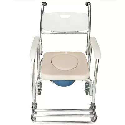 Medical Commode Shower Commode Wheelchair Bedside Toilet & Rolling Chair • $89.99