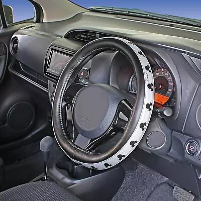 JDM Disney Mickey Mouse Steering Wheel Cover Car Accessory Black Silver WD-397 • $49.99