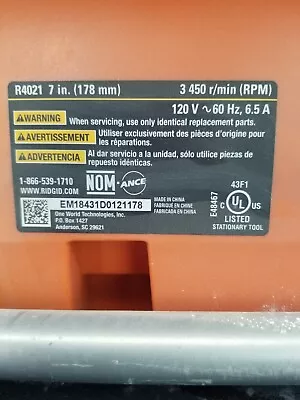 New Water Tank For RIDGID  7   WET TILE SAW MODEL TABLE TOP # R4020 And # 4021 • $19