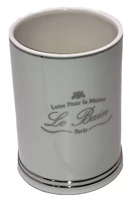 Kassatex Luxe Pure La Maison Le Bain Paris White Porcelain Toiletries Jar PO • £16.53