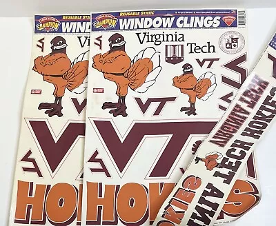 Virginia Tech Hokies Decal Lot Static Cling Stickers Window Car.. 1996 Vintage • $19.96