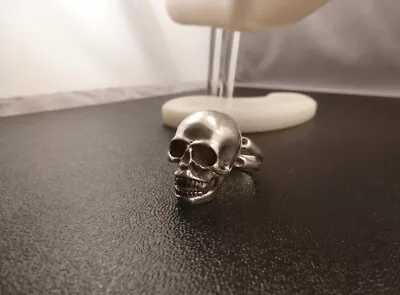 Vintage Sterling Silver Skull Poison Locket Ring • $185