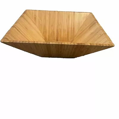 Pampered Chef  Bamboo Bowl Large 11” Square Salad Bowl Serving Bowl • $10