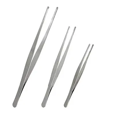 3pcs Stainless Steel Tweezer Set 8  10  12  Long Tweezers With Precision Serra • $13.11