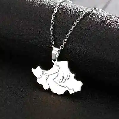 Iran Country Map Shape Chain Necklace For Women Men Stainless Iranian Jewelry • $6.99