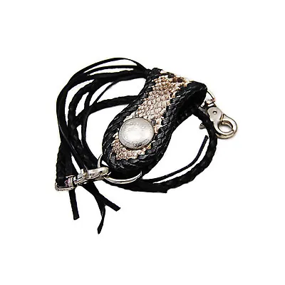 Hand Braided Leather Strap Long Wallet Chain Biker Rider Gothic Outlaw Rocker  • $89