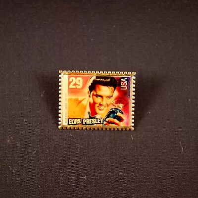 1992 Winco Elvis Presley PhotoMagic Pinback Lapel Pin USPS 29 Cent Stamp Rare • $8.48