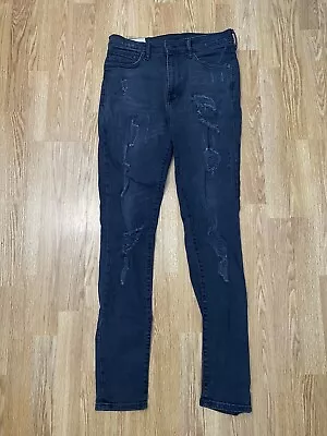 H&M Men’s Dark Wash Low Waist Distressed Skinny Jeans Size 32x34 Regular • $5