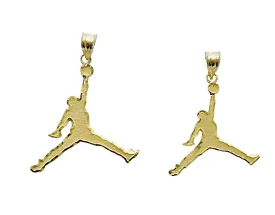 10K Solid Yellow Gold Diamond Cut Jordan Jump Man Charm Pendant  • $98.88