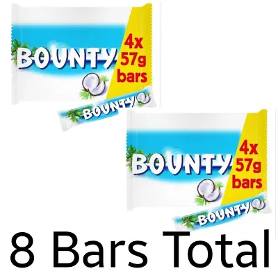 £9.49 • Buy 2 X Multipack Bounty Chocolate + Coconut 4 Pack 228g 4x 57g Milk Chocolate Barga