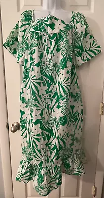 CW Classics Green/White House Dress MuuMuu Size XL • $7.95