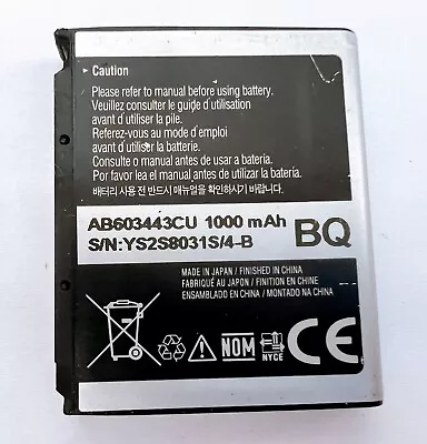 Samsung AB603443CU Genuine Battery G800 L760 S5230 U700 Z370 Z56 1000mah • £4.99