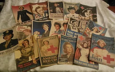 Set Of 16 LARGE VINTAGE Nurse Recruiting Poster Images From WWII & Red Cross • $4.97