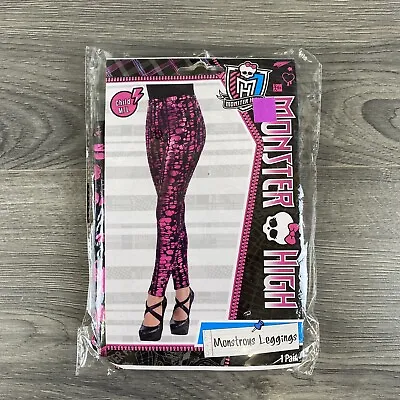 Monster High Monstrous Leggings Pink & Black Child M/L New Halloween Costume • $19.94