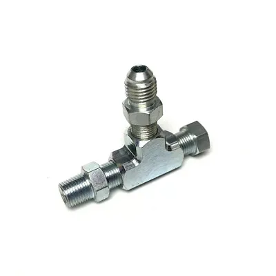 3 Way 1/8NPT To 4AN Turbo Adapter Tee Fitting W/ Block Oil Feed Pressure Sensor • $14.99