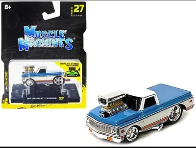 1972 Chevrolet C10 Pickup Blue & White 1/64 Diecast By Muscle Machines 15567 • $6.99