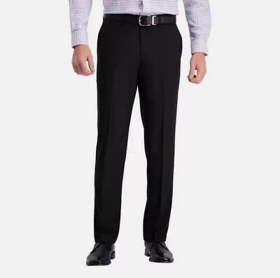 Haggar Men's Comfort Performance Wrinkle Free Straight Fit Pants Black 36x30 • $24.98