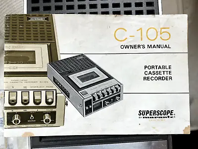 Marantz Superscope C-105 Portable 1970s Cassette Tape Recorder Vintage • $70