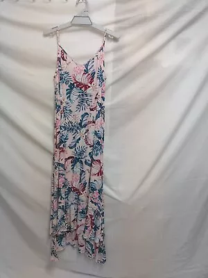 Target Pink Summer Leaf Patterned Maxi Dress Size 10 • $22