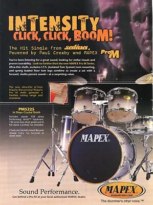 2002 Print Ad Of Mapex Pro M Onyx Crystal Drum Kit W Paul Crosby Saliva • $9.99