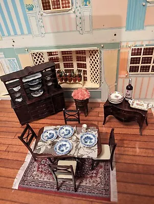 Renwal Dining Room Plastic Dollhouse Furniture Marx Ideal Plasco • $32.99