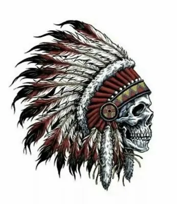 2.5” Native American Skull Sticker Biker Tribal Indian Head Helmet Heritage • $3.25