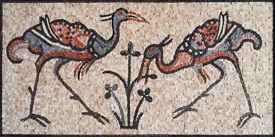 AN186 19.69 ×39.37  Two Colorful Birds Handmade Mosaic Wall Art • $1009