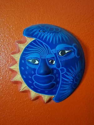 8 X8' Mexico Ceramic Talavera Sun And Moon Face Wall Hanging • $14.99