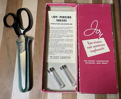 Vintage JOY 8 Inch Pinking (Zigzag Cut) Fabric Shears/Scissors With Box/Manual • £28.88