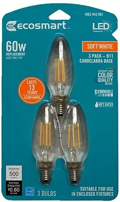 Ecosmart LED 60W Soft White Candelabra Base B11 - 1003942961 • $6.99